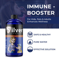 Silver Support dosage spoon showing simple 1 to 3 tsp daily usage