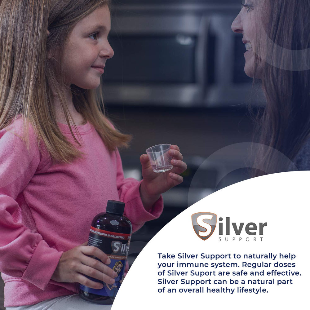Silver Support pet-friendly usage with bottle shown near a pet bowl