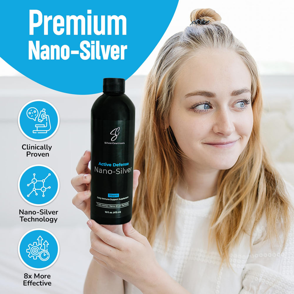 SilverCeuticals 16oz bottle emphasizes long-lasting family supply.