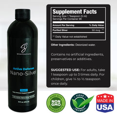 SilverCeuticals nano-colloidal silver close-up reveals tiny particles enabling surface contact.
