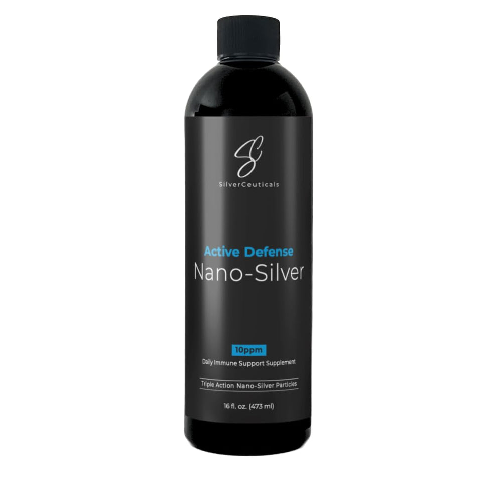 SilverCeuticals nano silver 10ppm bottle ready-to-use for everyday immune support.