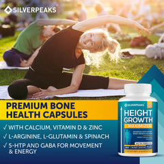 SILVERPEAKS Growth Capsules packaging front view emphasizing clean formula.