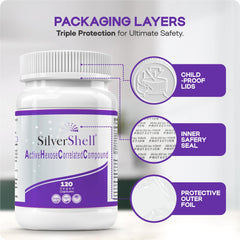 Silvershell 500 mg alpha-glucan capsule for convenient daily dosing.