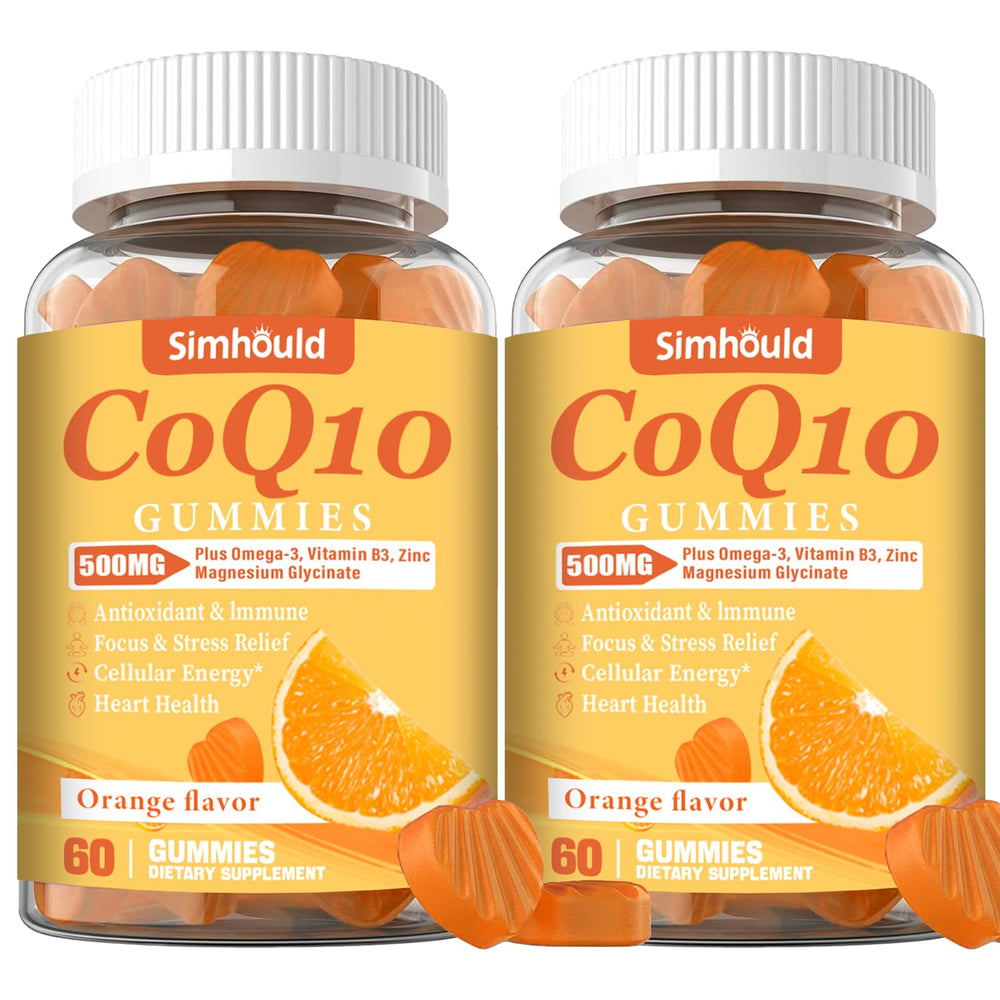 Simhould CoQ10 gummies front view bottle for daily energy support.