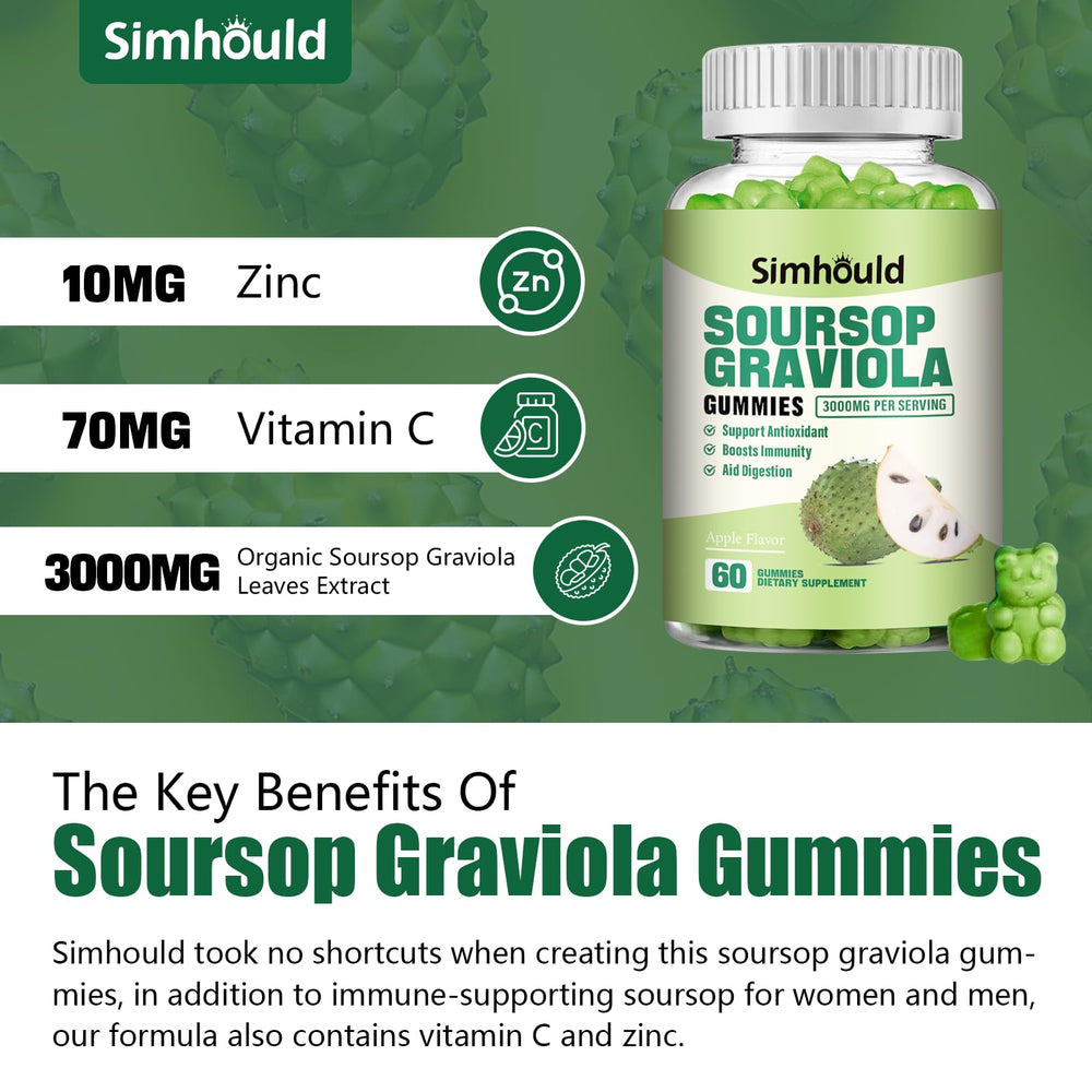 Simhould Soursop Graviola Gummies digestive health illustration