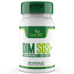 Simlike DIM bottle front view for hormone balance and detox support
