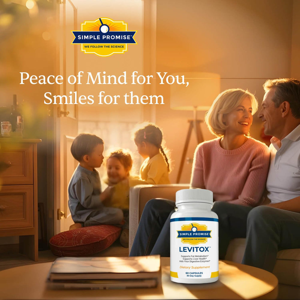 Simple Promise Levitox capsules in hand indicating simple daily routine