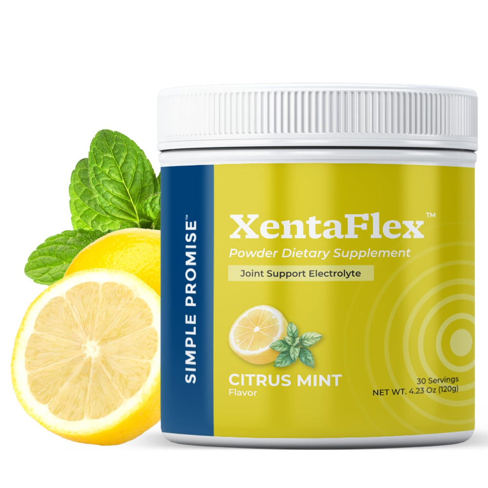Simple Promise XentaFlex bottle pour for joint hydration.
