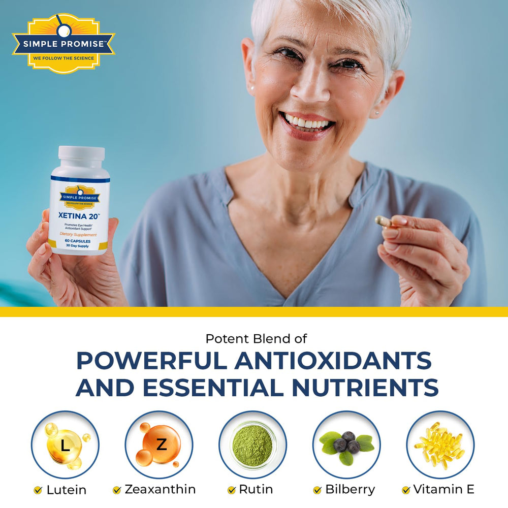 Xetina 20 label design and information panel emphasizing vitamins C, E, zinc.