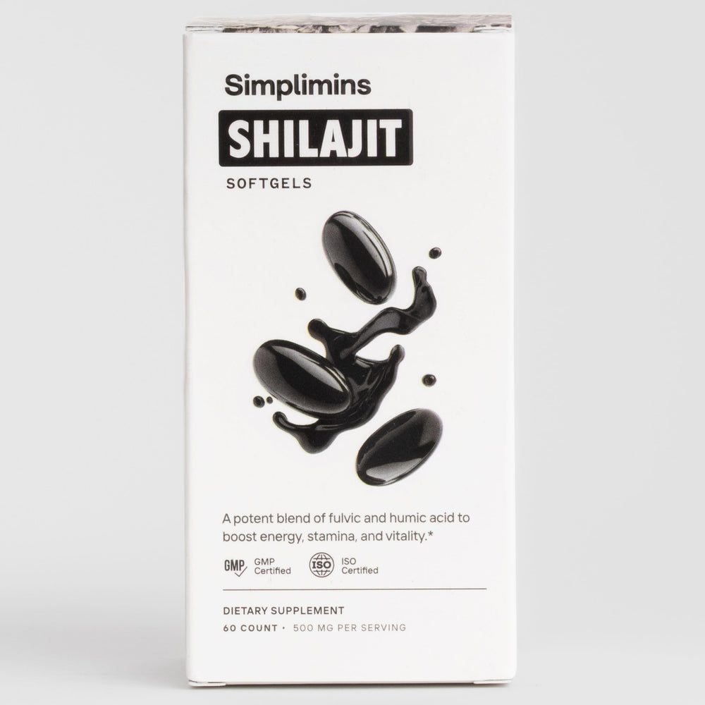 Closeup of Simplimins softgel capsules with glossy coating.