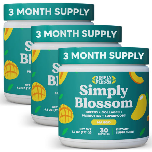 Simply Nature's Pledge daily greens in tub for balanced daily nutrition