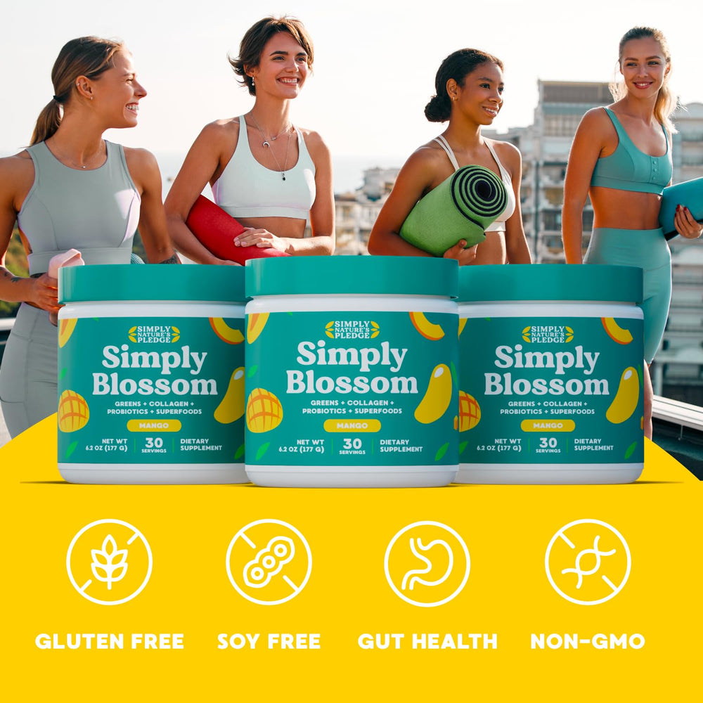 Simply Nature's Pledge digestive enzymes and dairy-free probiotics displayed