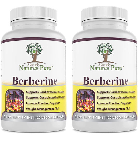 Simply Natures Pure berberine bottle front showing premium supplement packaging