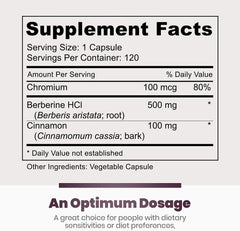 Berberine HCl 500mg capsules visible inside bottle for daily use
