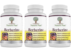 Simply Nature's Pure Berberine HCl 500mg bottle with 120 capsules for daily GI and heart support.