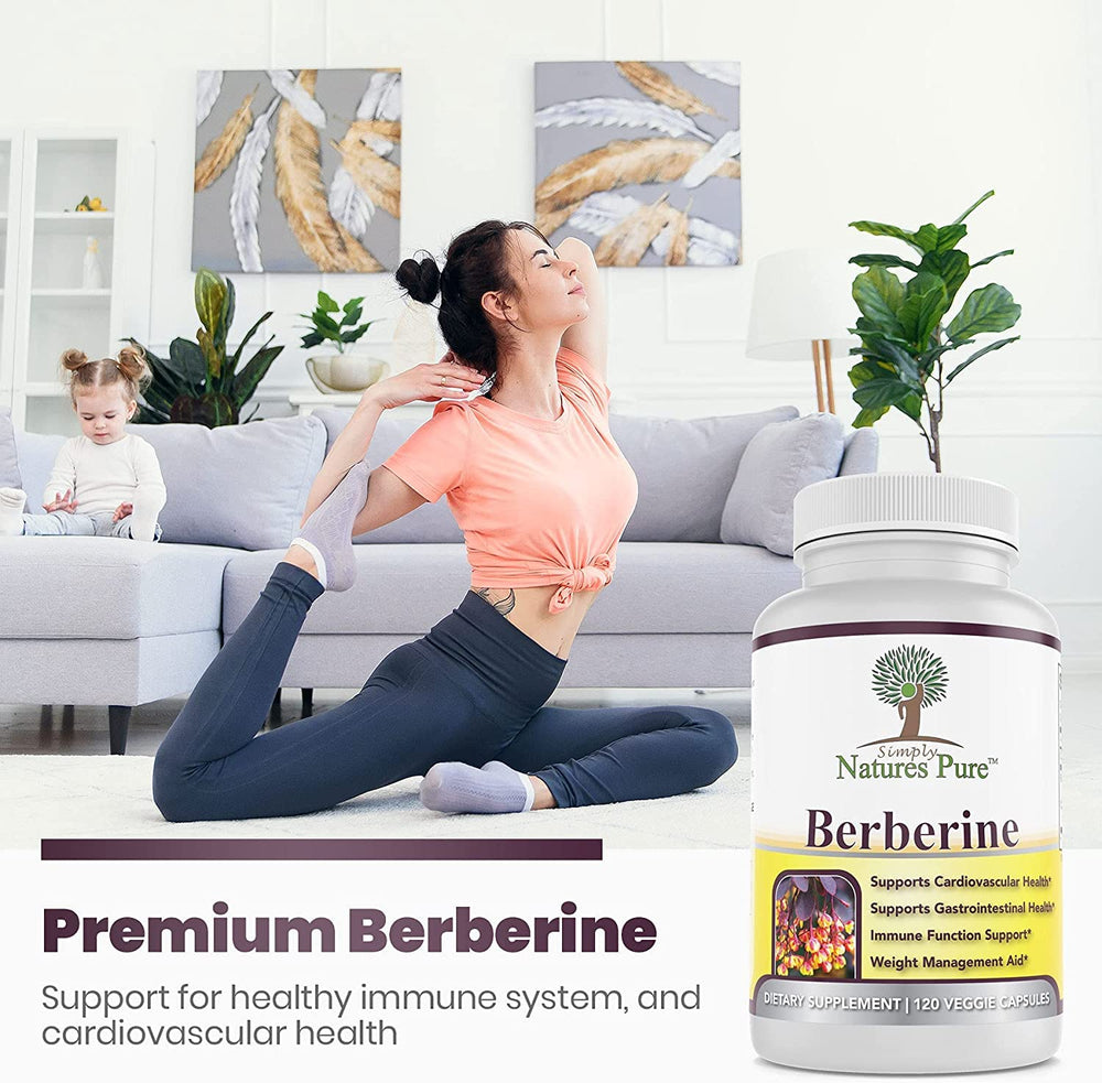 Made in USA label on Simply Natures Pure berberine bottle