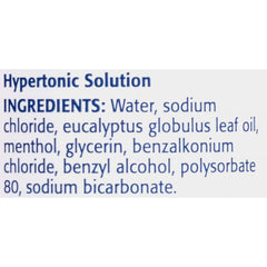 Simply Saline Plus Nighttime Nasal Mist Eucalyptus bottle on shelf with drug-free formulation.