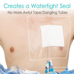 SinaiSea waterproof bandage during shower keeps the port dry.