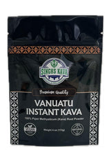Singhs Micronized Instant Kava Powder bottle enables easy on-the-go relaxation.