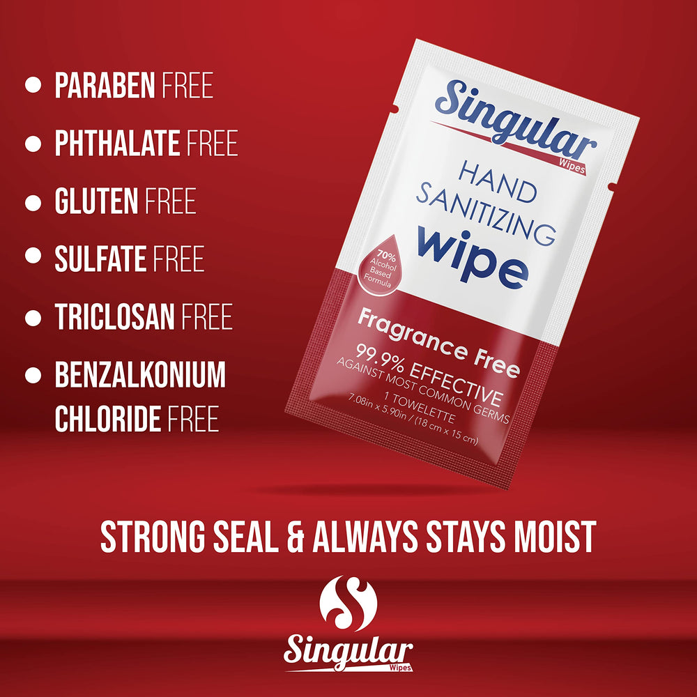 70% IPA strength in Singular Wipes for cleansing.