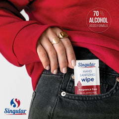 Singular Wipes ideal for home, office, and outdoors.
