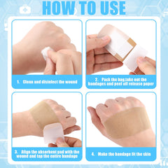 Sinmoe bandage size 2x4 inches designed for broader wound coverage.