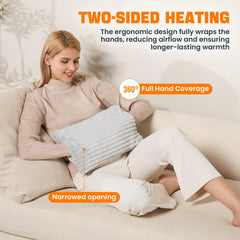 SINORIKO hand warmer in soft-flannel-material provides plush comfort and steady heat