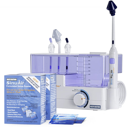 SinuPulse Elite front view, compact nasal irrigation system for easy home relief.