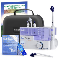 SINU PULSE ELITE nasal irrigation system ready for home use with pulsating rinse