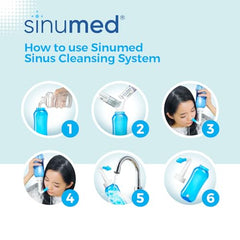 SinuMed NAC saline packets laid out for mixing