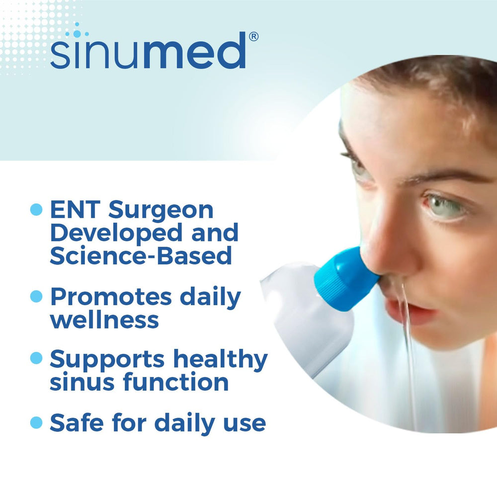 SinuMed refill packs displayed for ongoing nasal care.
