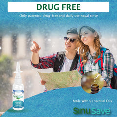 Sinusave Air Traveler in use during a flight for easier breathing