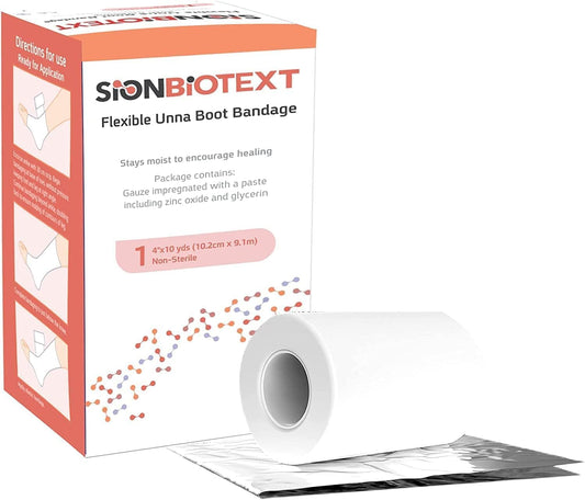 Sion Biotext Unna Boot bandage 4-inch by 30-foot roll maintains moisture for wound care