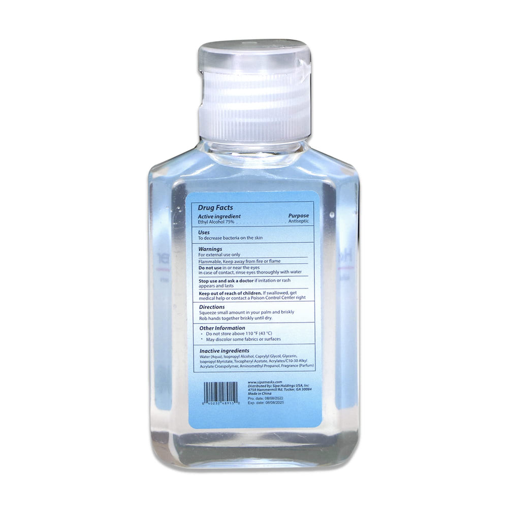 SIPA hand sanitizer bulk pack bottles in a refillable 60 ml design