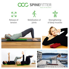 Sissel Spinefitter Green front view highlighting compact back trainer for studios