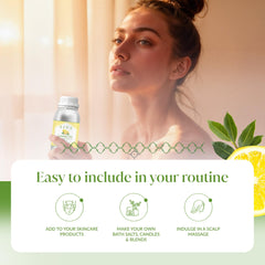 SIVA Lemon Oil drops in warm bath for a cleansing, uplifting soak