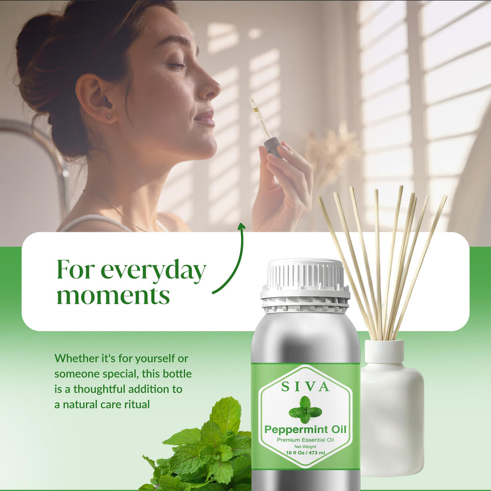 SIVA ORGANICS Peppermint Oil for foot baths and relaxation.