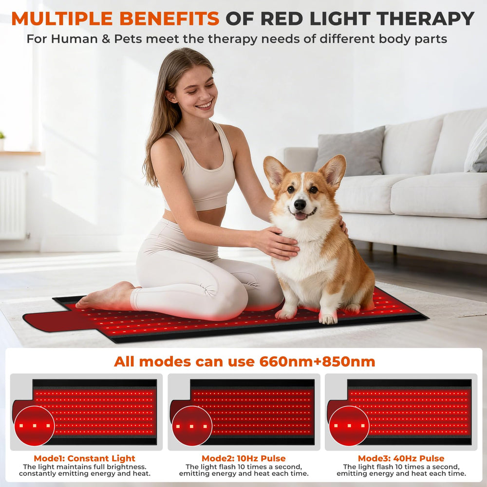 Siyiteng red light therapy mat wide coverage highlights neck and head zones.