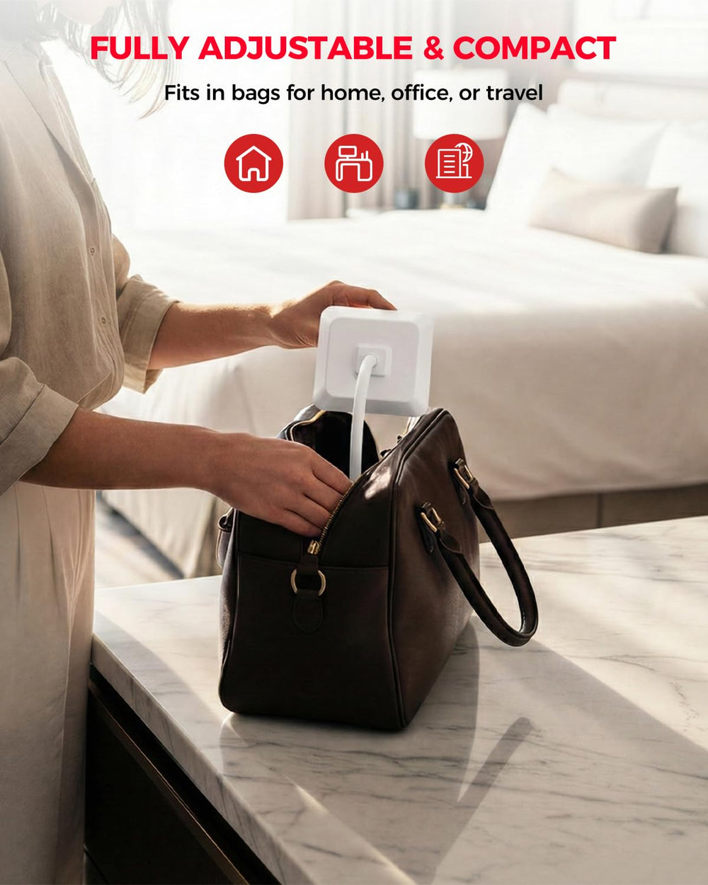 SJZXUV red light therapy lamp 360-degree head enables precise targeting of the face and body.