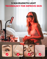 sjzxuv red light therapy with built-in phone stand for hands-free routines