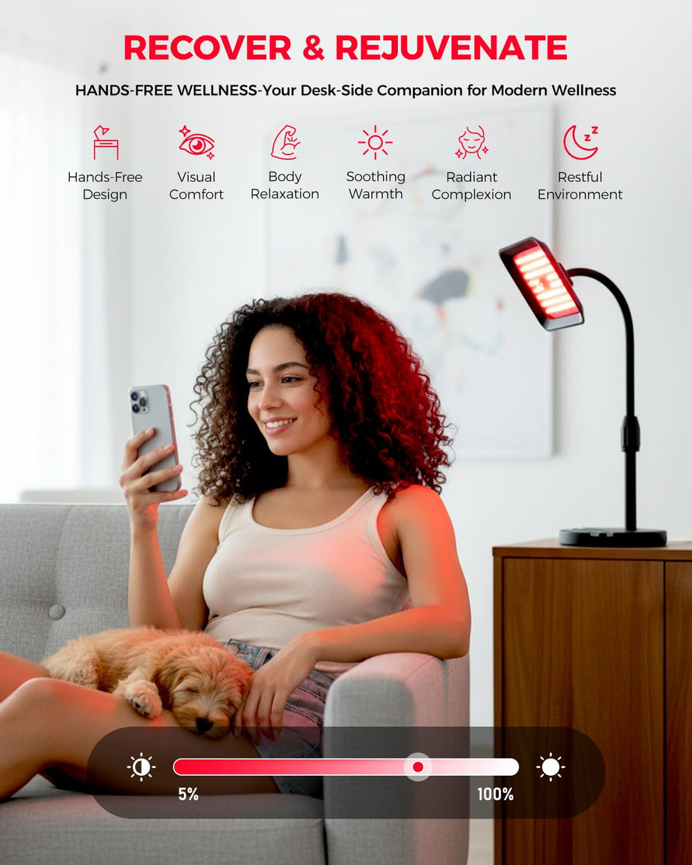 sjzxuv desktop red light lamp for portable wellness at office or travel