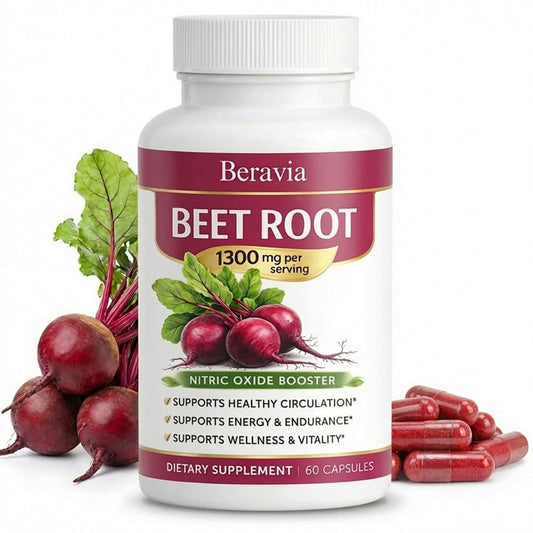 Skaal Beravia beetroot bottle showcases pure powder for a daily smoothie boost.