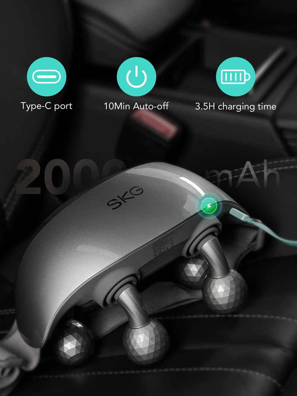 SKG H7 Ultra backpack design worn to showcase hands-free usage during activity.