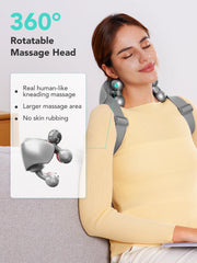 SKG H7 Ultra massage head closeup emphasizes 320-facet contact for richer neck and shoulder relief.