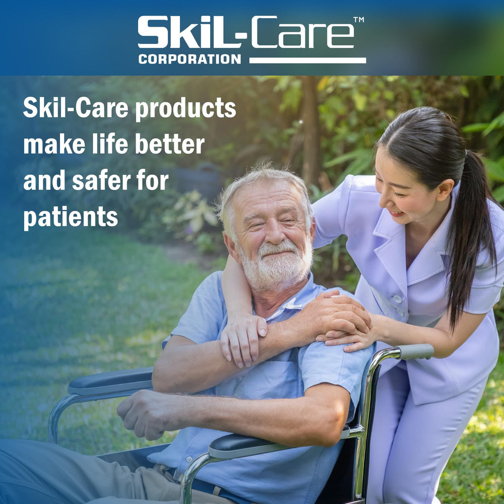 Skil-Care Heels-Off cushion top view highlights contoured leg channel.