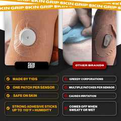 Skin Grip 4-way stretch patch blends with skin during workouts.