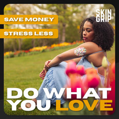 Skin Grip CGM patch florals on-arm wear for daily activities