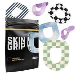 Skin Grip Insulet Omnipod 5 patches applied close-up showing secure placement for daily activities