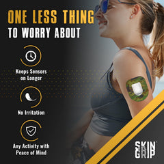 Skin Grip Insulet Patch 4 way stretch enables seamless application.