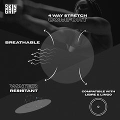 Skin Grip Lingo CGM patch with pre-cut design for easy placement.